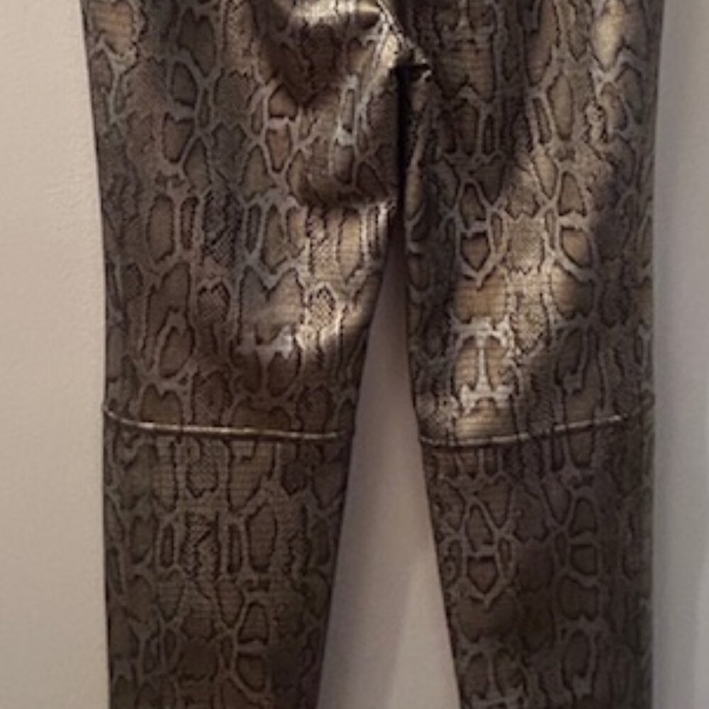 Free People "Rio" Metallic Gold Python Elastic Wa… - image 14